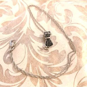 925 Sterling Silver Mini Kitty Cat Pendant .75” on 925 Sterling Silver Chain 18”